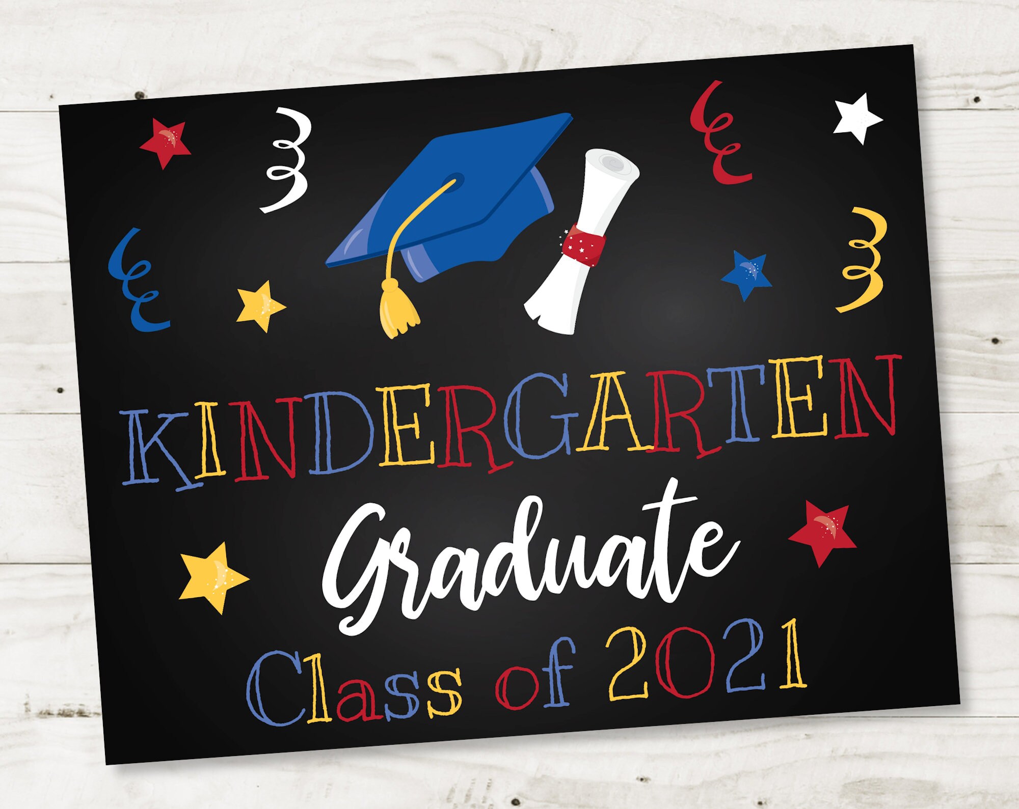 INSTANT DOWNLOAD Kindergarten Graduation 8.5x11 Printable Sign | Etsy