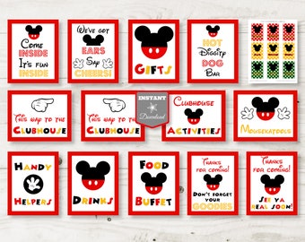 INSTANT DOWNLOAD Printable Classic Mouse Large 8x10 Sign Package / 12 Signs /Condiment Labels / Classic Mouse Collection / Item #3306