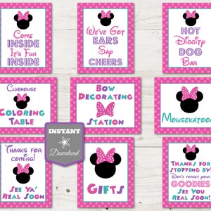INSTANT DOWNLOAD Mouse Bowtique Printable 8x10 Birthday Party Sign Package / Bowtique Collection / Item #2210
