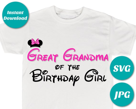 Download Instant Download Digital Hot Pink Mouse Great Grandma Of The Birthday Girl Image Svg Jpg Cutting Machine Iron On Transfer By Divine Party Designs Catch My Party