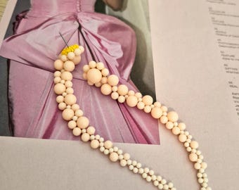 Emiliana Blush - luscious glass beads long cascading drip earrings