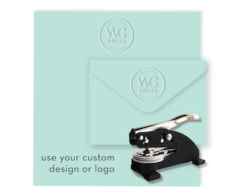 Custom Desktop Embosser or Extra Plate - Provide Your Own Design or Logo - Perfect for Branding, Custom Stationery, Gifts