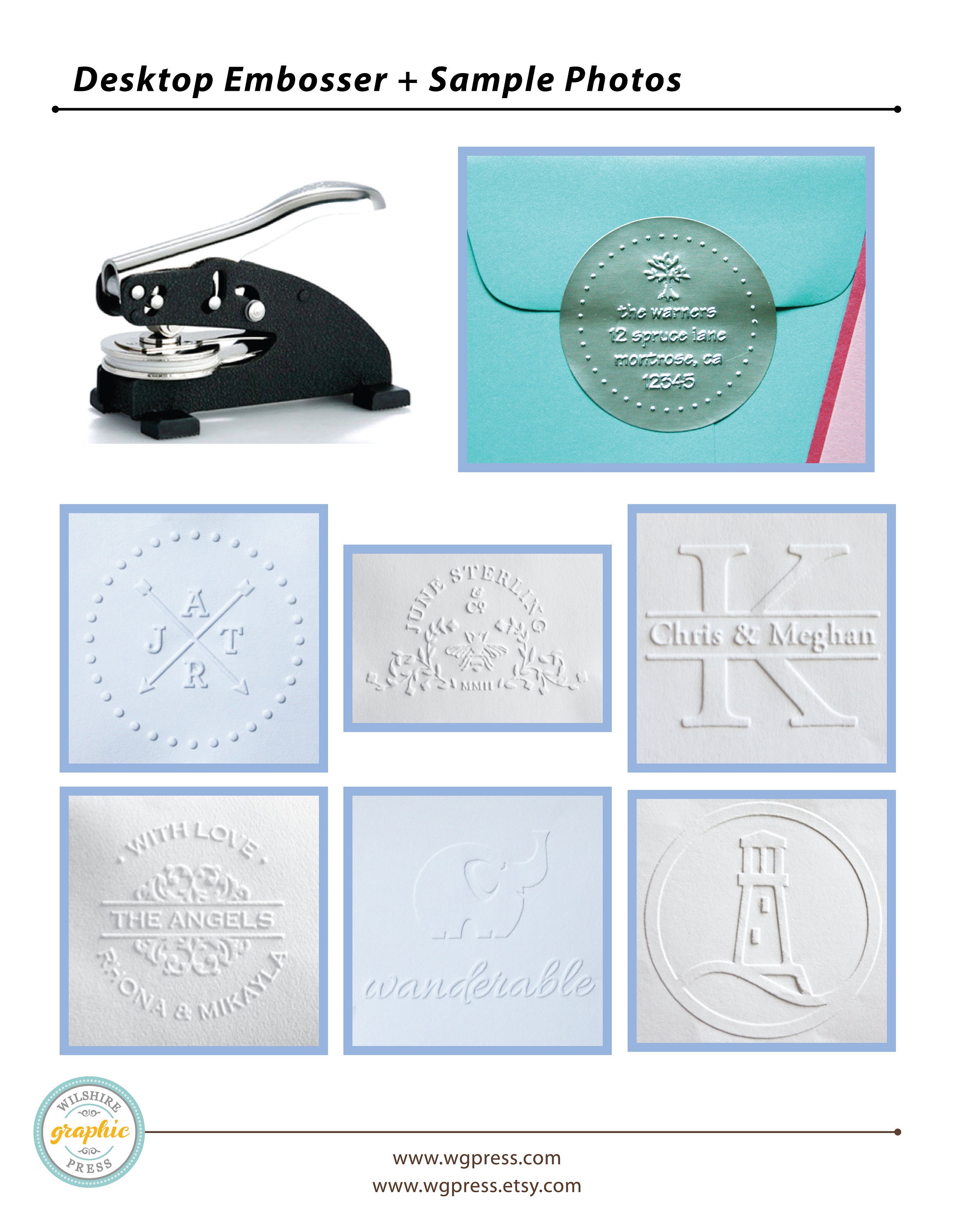 Custom Embosser Plate Extra Plate to Use with Our Desktop Etsy