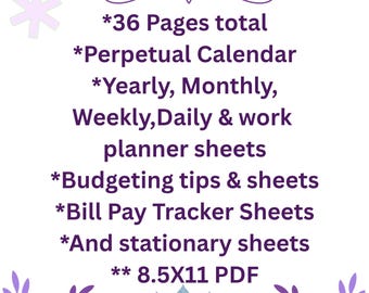 Blue Lotus Digital PDF  Binder Planner & Budget Tracker