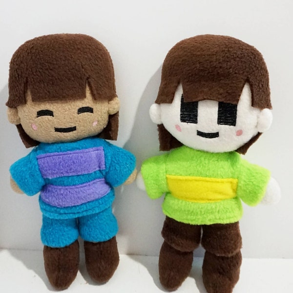 Flink und Chara Plüschtiere ~ Inspiriert von Undertale (Inoffiziell) 28 cm Taschengröße!!