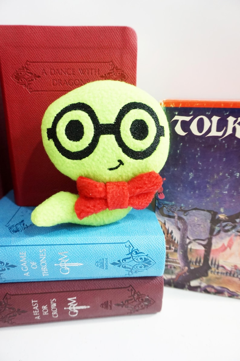 Bookworm Plush Boy Bookworm Books Library School Cute Etsy