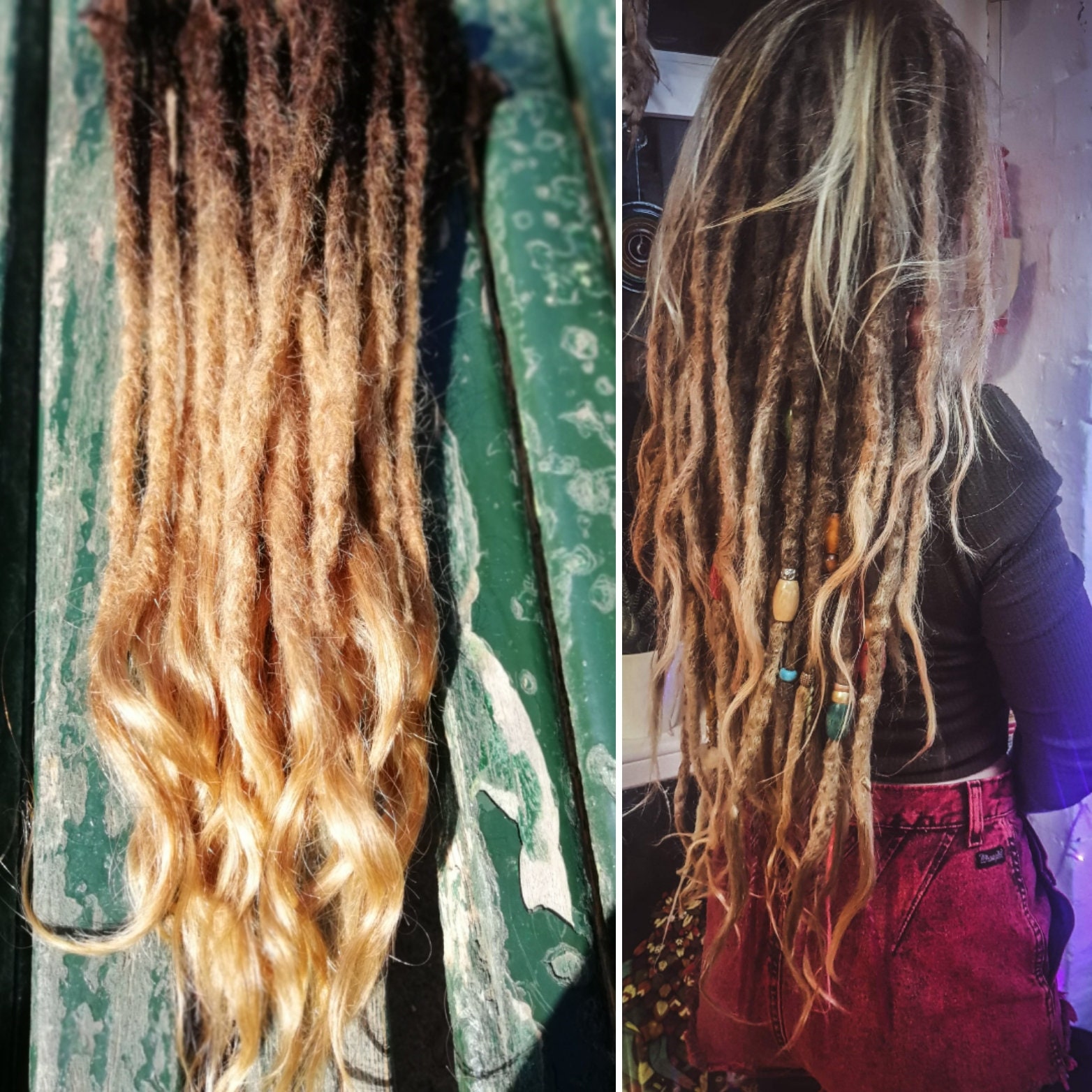 40 Human Hair Ombre Dreadlocks Extensions