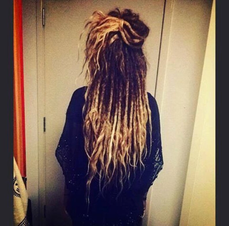 40 Real Human hair Dreadlocks Extensions with Long Loose Ends | Etsy