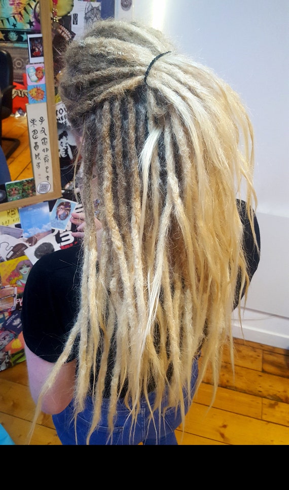 50 Platinum Blonde Human Hair Dreadlocks Etsy