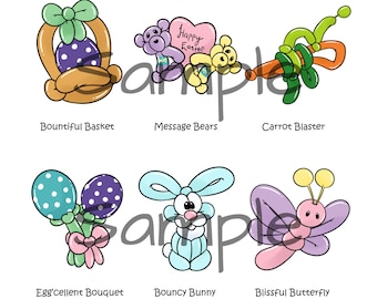 Balloon Easter Spring Bundle- 4 pages- Digital Download Menus