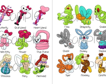 Mega Bundle Balloon Twisting Menu Digital Download PDF