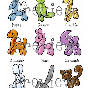 Ballon Menu - Starter Pack - Digitale Download PDF + individuele PNG-bestanden