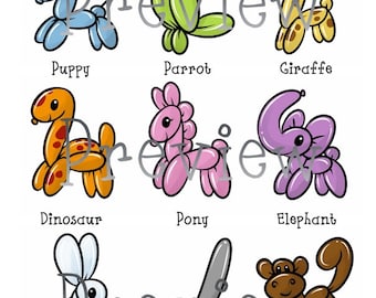 Balloon Menu- Starter Pack- Digital Download PDF + Individual PNG Files