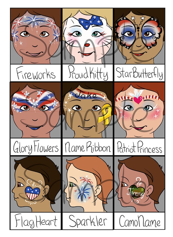 Pintacaras de menú patriótico Digital Pack Descargar España