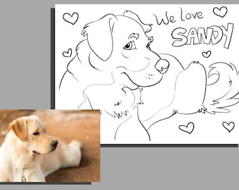 Custom Pet Coloring Page- From a Photo to a Cartoon!