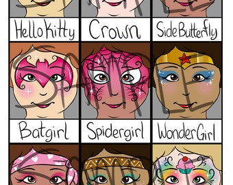 2015 Super Face Painting Menu- Part 2 of 2- Digital Download
