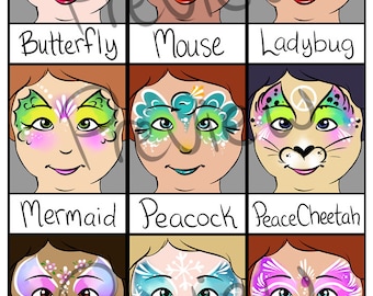 2015 Super Face Painting Menu- Part 1 of 2- Digital Download