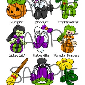 Balloon Halloween Bundle- 2 pages- Digital Download Menus