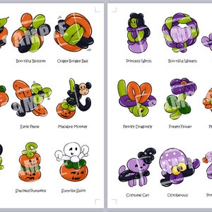 Balloon Twisting Halloween Otoño Festival Holiday Bundle- 12 Páginas- Menús de Descarga Digital