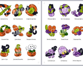 Balloon Twisting Halloween Fall Festival Holiday Bundle- 12 Pages- Digital Download Menus