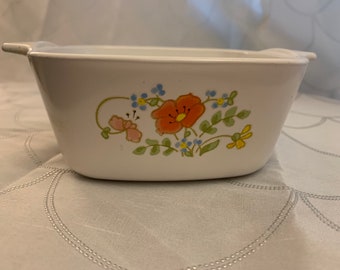 Vintage Corning Ware Wildflower Casserole, Petite Pan, 2-3/4 cup