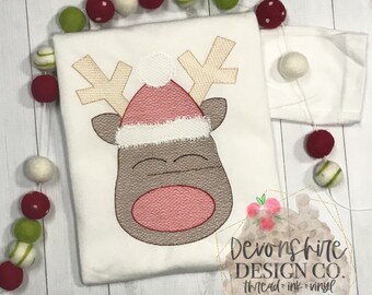 Red Nose Reindeer Embroidered Boys T-shirt