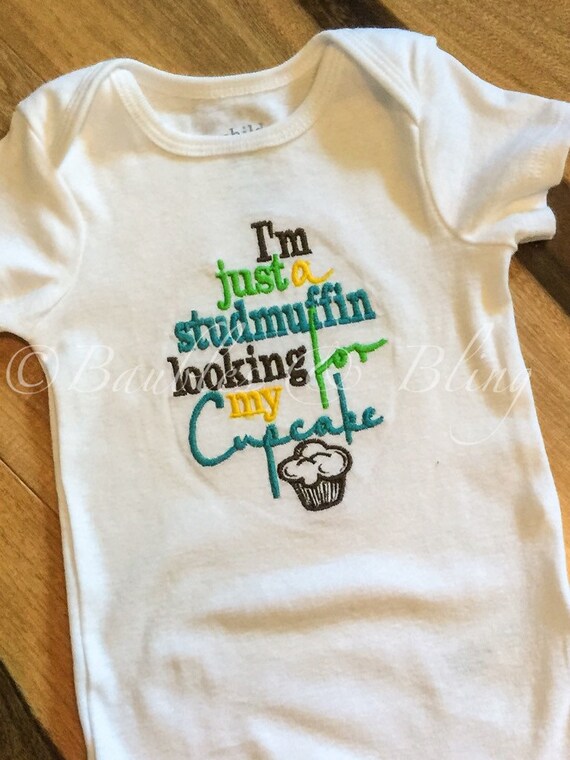 I'm Just a Studmuffin Looking for My Cupcake baby bodysuit | Etsy
