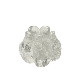 Kosta Boda Rosebud Glass Votive Candle Holder Mats Jonasson MCM Vintage Clear
