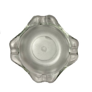 Art Deco Vintage Clear Glass Ashtray Petal Shape Cigarette Cigar Mid Century Modern