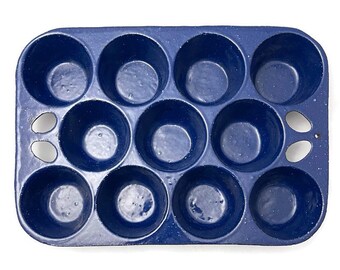 NICE Unmarked Wagner Popover Muffin Pan Bakeware Gem Pan Antique Collectible Cookware Style-S Vintage Cast Iron cn 1423