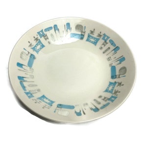 Royal China Atomic Blue Heaven Serving Bowl Piatto da pranzo Zuppa Ciotola MCM Piatti