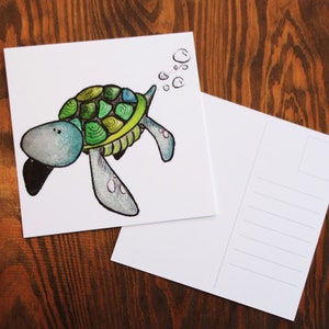 POSTKARTE "Schildkröte" quadratisch 12cm x 12cm