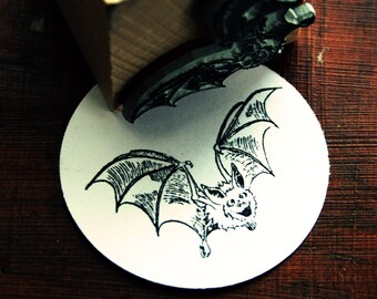 Stempel « Fledermaus Vampir » Adressenstempel Motivstempel Holzstempel