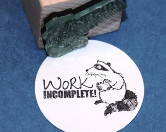 Lehrer Stempel  Waschbär  Work incomplete 30mm