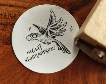 Lehrer Stempel  Papagei  Nicht reinplappern 30mm