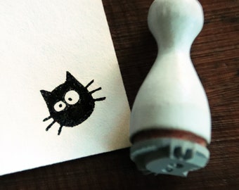 Mini Stempel Katze mit Augen