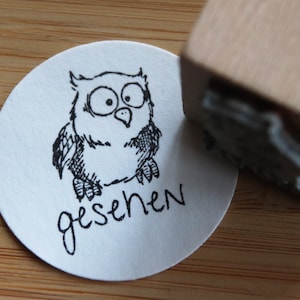 Lehrer Stempel Eule Gesehen 30mm
