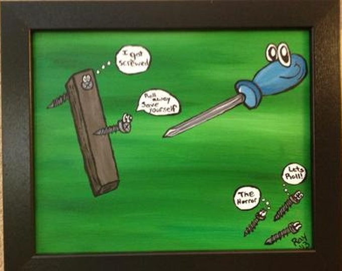 Funny Screwdriver 8x10 Original Acrylic Painting Free Shipping Etsy