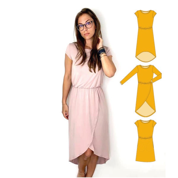 Ebook Kleid 20 Jersey Dress Vokuhila Wrap Dress Pdf Etsy