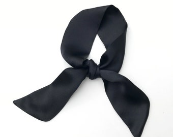 black mini scarf silk charmeuse