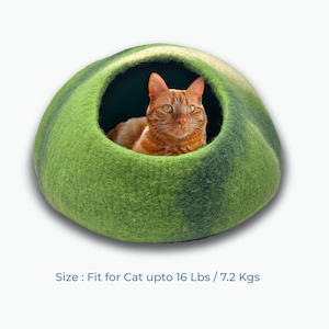 Hand Felted Cat House (Cat Cave), 100 % New Zealand Merino Wool, Crafted in Nepal