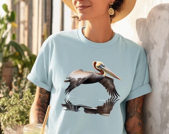 Pelican Shirt | Coastal Wildlife Tee | Comfort Colors Coastal Bird Art