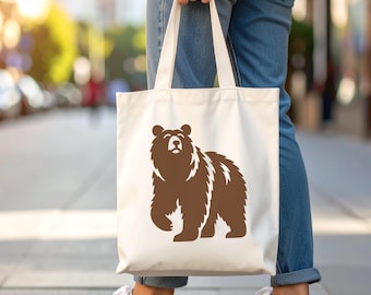 Baumwolltasche mit Bärenmotiv | Schul Geist, Sport Team & Outdoor Abenteuer Geschenk