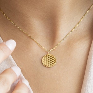 Collier fleur de vie, pendentif fleur de vie, collier symbole fleur de vie, bijoux fleur de vie faits main, pendentif géométrie sacrée de la vie