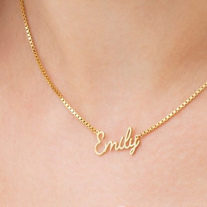 Personalized Name Necklace Gold Name Necklace with Box Chain Mother's Day Gift Bridesmaid Gift Gift for Her Christmas Gift image 2