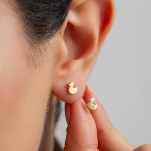 Duck Earrings, Christmas Gift for Her, Cute Duck Jewelry, Duck Studs, Duck Lover Earrings, Duck Lover Gift, Animal Lovers Gift