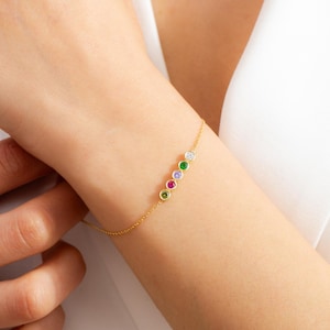 Family Birthstone Bracelet, Bridesmaid Gift, Mother's Day, Christmas Gift