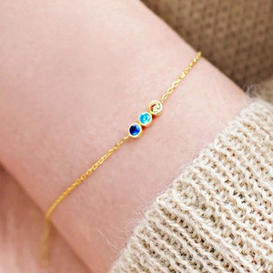 Birthstone Bracelet, Family Birthstone Bracelet, Christmas Gift, Birthstone Bracelet, Gold Bracelet, Perfect Gift for Her, Mothers Day Gift image 2