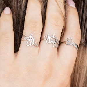 Personalized Multiple Name Ring, Stacking Name Ring, Double Name Ring, Best Friend Gift, Perfect Gift for Her, Mothers Jewelry