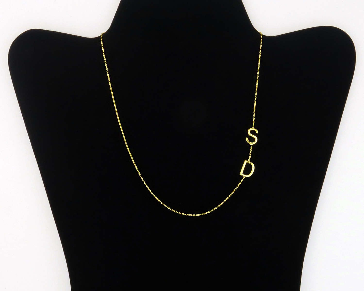 Sideways Initial Necklace Initial Necklace Necklaces Etsy